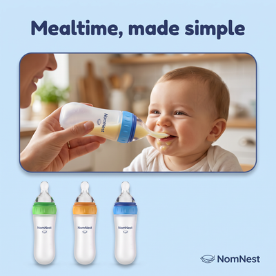 Mealtime made simple - NomNest feeder in use